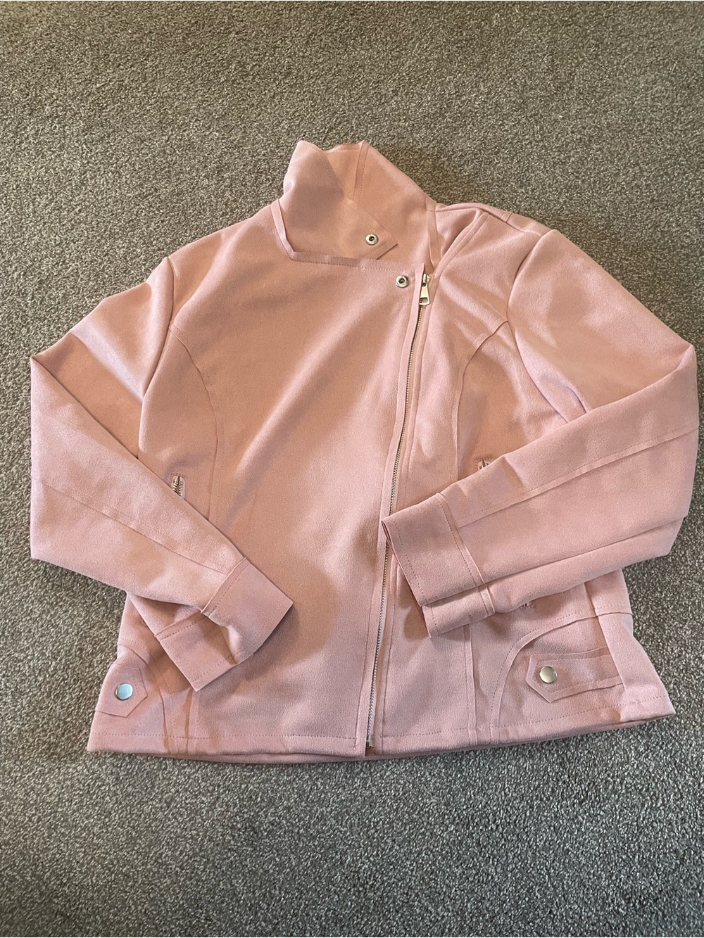 Classic Asymmetrical Zip Pink Women's Jacket